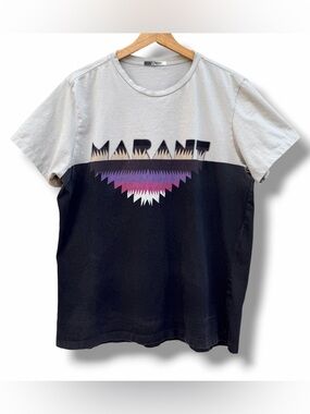 Isabel Marant Zao Logo Print T-Shirt Gray/Black Size Large